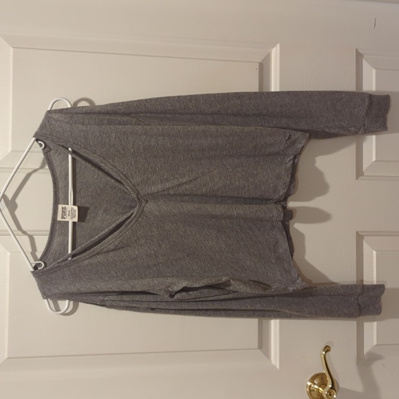 Victoria Secret PINK Criss Cross Front cold shoulder crop top size Medium - Picture 1 of 5